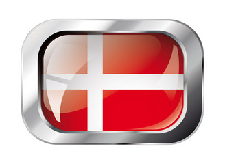 denmark shiny button flag vector illustration. Isolated abstract