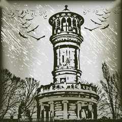 Obraz premium Bird Tower Background