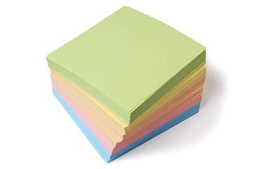 lot  sheets of  colour paper for record  isolated