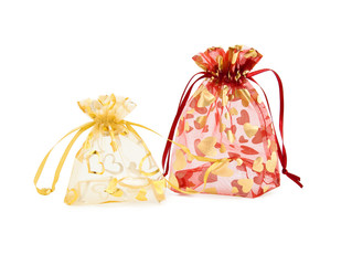 Elegant bags for gifts on a white background