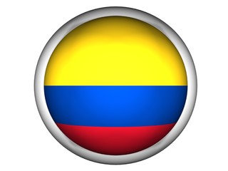Fototapeta premium National Flag of Colombia | Button Style |