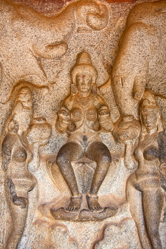 Scene from Mahabalipuram Caves