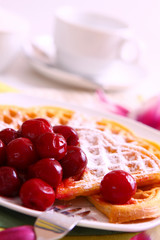 waffeln mit kirschen