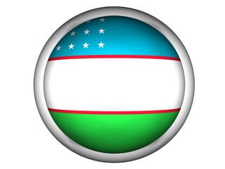 National Flag of Uzbekistan | Button Style |