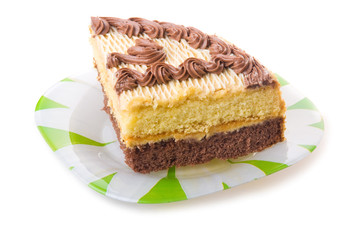Piece of chokolate cake isolated