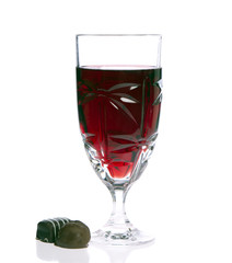 Red wine and candies