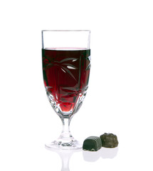 Red wine and candies