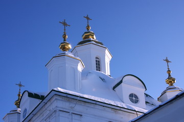 dome of the church against the blue sky