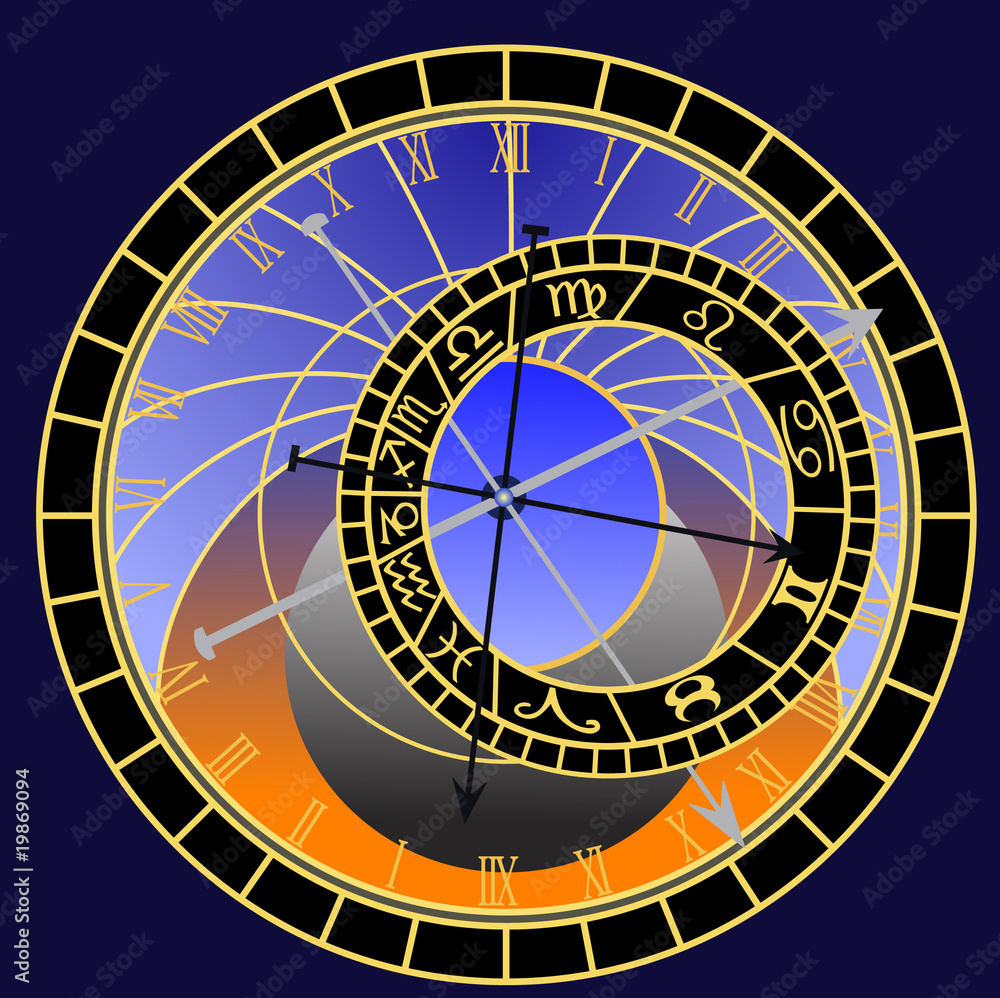 Canvas Prints prague astronomical clock - vector