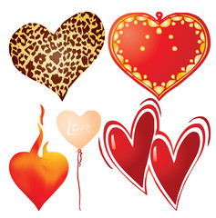 Set of valentine`s hearts, part 9, vector illustration