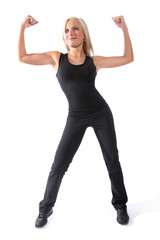 Young woman in a fitness pose