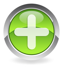 Obraz premium green plus-button