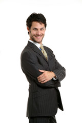 portrait  man in studio, white background