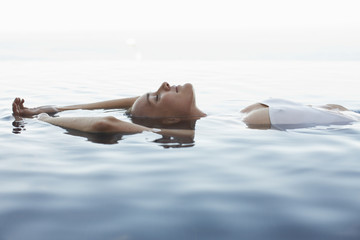 Young woman enjoying water