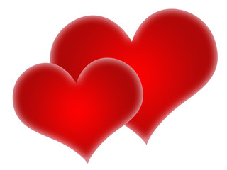 Two red hearts