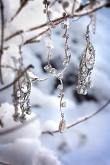 Beautiful jewellery in snowy scene