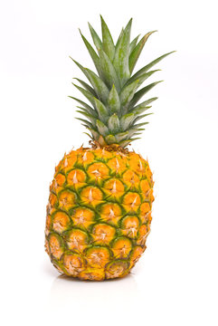 Closeup shot of an isolated pineapple