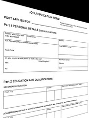 Obraz premium isolated resume blank form, job hunting