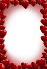 Lettre d'amour coeurs carte voeux A4 vierge