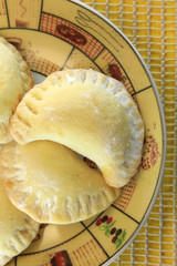 home made biscuit filled with marmalade