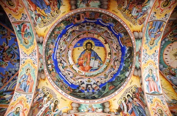 Fotobehang Jesus fresco Rila Monastery © VILevi