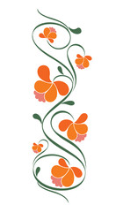 Retro floral pattern for design. Vector illustration