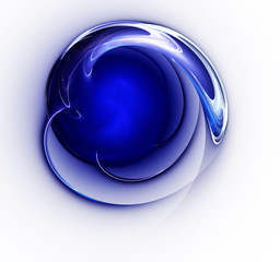 Abstract art blue ball (wallpaper) on white background