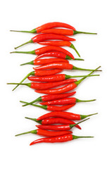 Red chili peppers isolated on the white