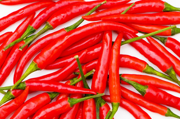 Red chili peppers arranged at the background