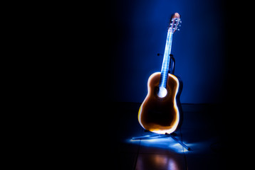 Classical guitar close up