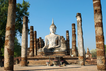Fototapeta na wymiar Buddha statue, Wat Mahathat Temple in Sukhothai