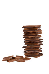 Pile of chocolates on a white background