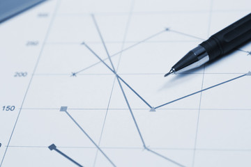 Financial graph macro photo