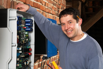 expert at the photovoltaic inverters of a solar plant 03