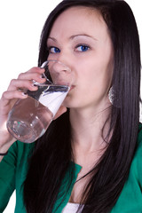 Beautiful Girl Drinking Water