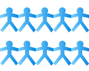 vector paper clip human chain background
