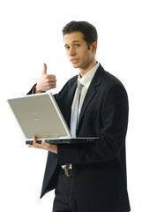 homme d'affaire et portable 15