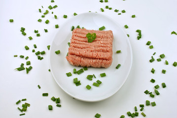 minced meat with parsley on a plate