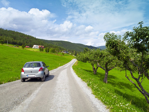 Car Parked In A Countryside