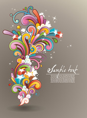background with colored abstract floral ornament
