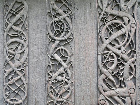 Viking carvings from Urnes viking Church