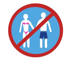 Tenue de bain interdite