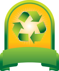 recycle symbol green display