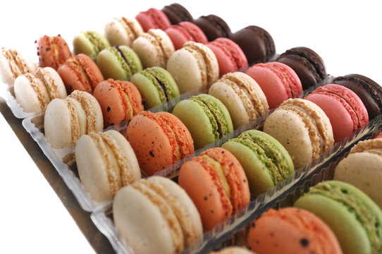 Macarons align&eacute;s