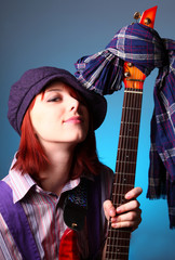 Fashion girl with guitar