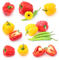 set of different peppers