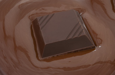 Melted chocolate with ripples and waves