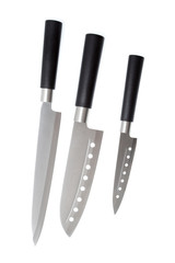Set of kitchen knifes isolated