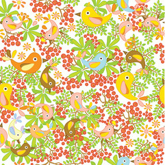 Cute seamless  pattern with birds.