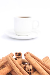 Coffee and cinnamon sticks